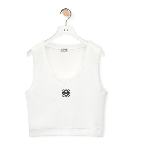 Loewe Tops - Loewe Cropped Anagram Tank Top in Cotton